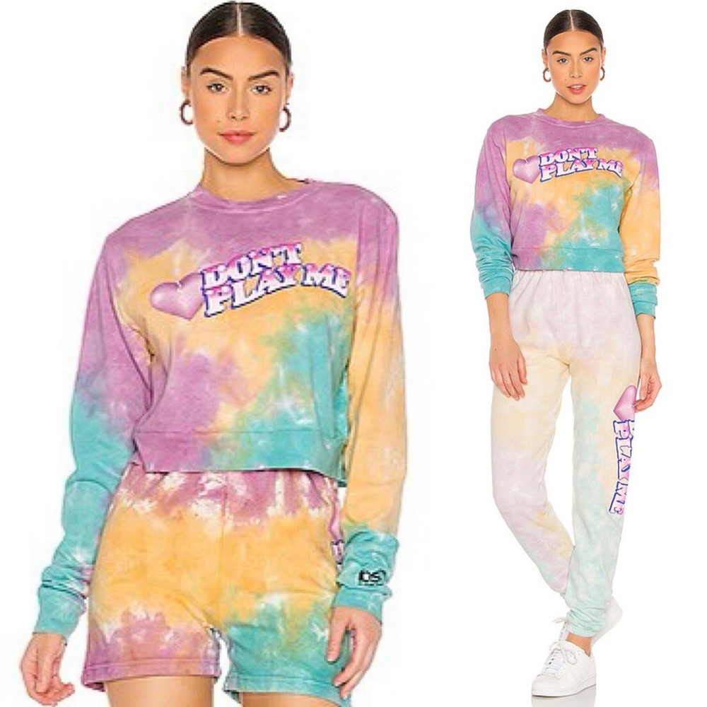 By Samii Ryan Don't Play Me Crop Crew in Pastel Size Small